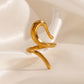 304 Stainless Steel 18K Gold Plated Hip-Hop Retro Plating Irregular Open Rings