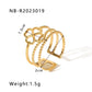 Stainless Steel 18K Gold Plated IG Style Basic Simple Style Plating Four Leaf Clover Heart Shape Flower Open Rings