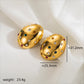 1 Pair Simple Style Classic Style Oval Inlay 304 Stainless Steel Zircon 18K Gold Plated Ear Studs