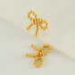 1 Pair Simple Style Classic Style Bow Knot Plating 304 Stainless Steel Ear Studs