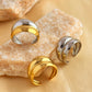 Jewelry Retro Simple Style Geometric 304 Stainless Steel 18K Gold Plated Open Rings