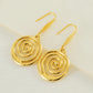 1 Pair Elegant Modern Style Spiral Plating 304 Stainless Steel Titanium Steel 18K Gold Plated Drop Earrings