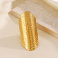 304 Stainless Steel 18K Gold Plated Simple Style Plating Solid Color Rings