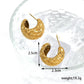 1 Pair Casual Simple Style C Shape Solid Color 304 Stainless Steel 18K Gold Plated Ear Studs