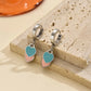 1 Pair Vintage Style Simple Style Heart Shape Inlay 304 Stainless Steel Acrylic Drop Earrings