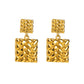 1 Pair Simple Style Commute Square 304 Stainless Steel 18K Gold Plated Drop Earrings