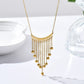 304 Stainless Steel 14K Gold Plated Simple Style Tassel Triangle Beads Pendant Necklace