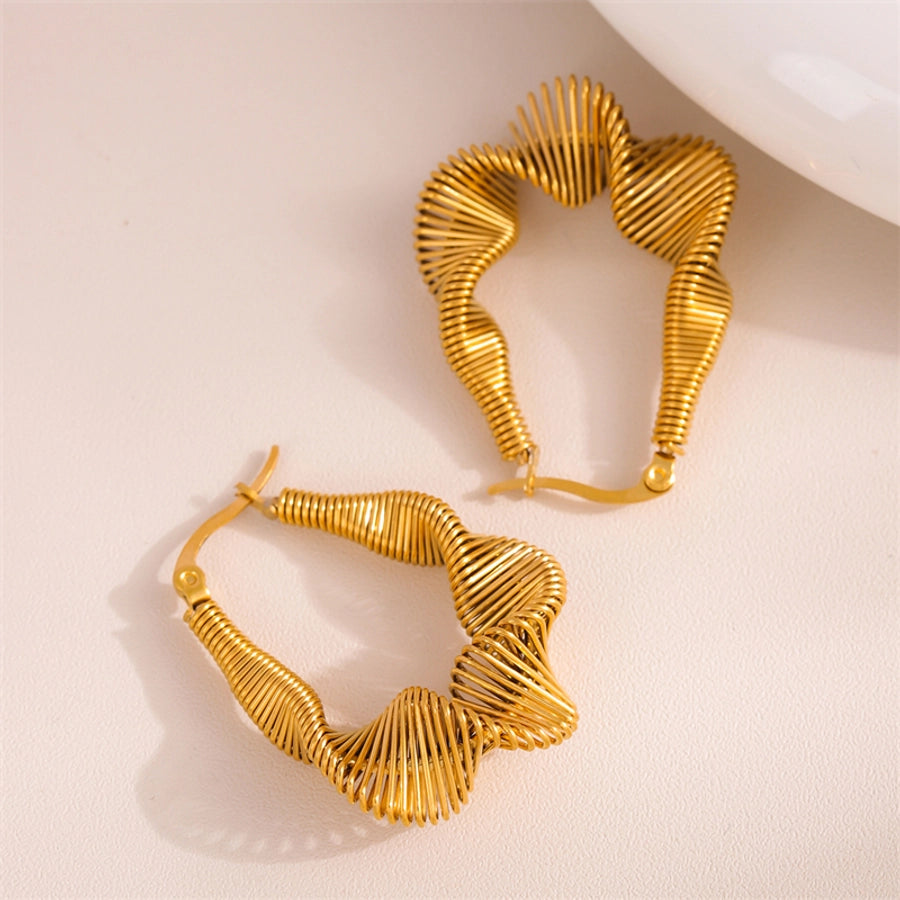 1 Pair Retro Simple Style U Shape Twist Plating 201 Stainless Steel 18K Gold Plated Earrings