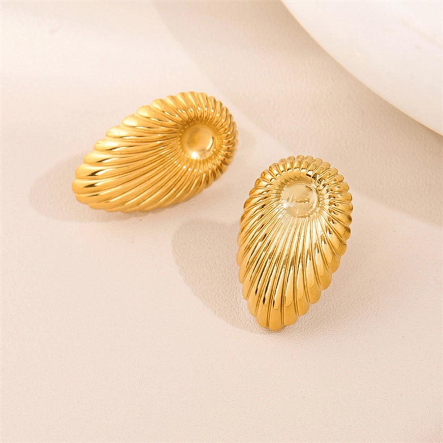 1 Pair Retro Simple Style Irregular Geometric Plating 201 Stainless Steel 18K Gold Plated Ear Studs