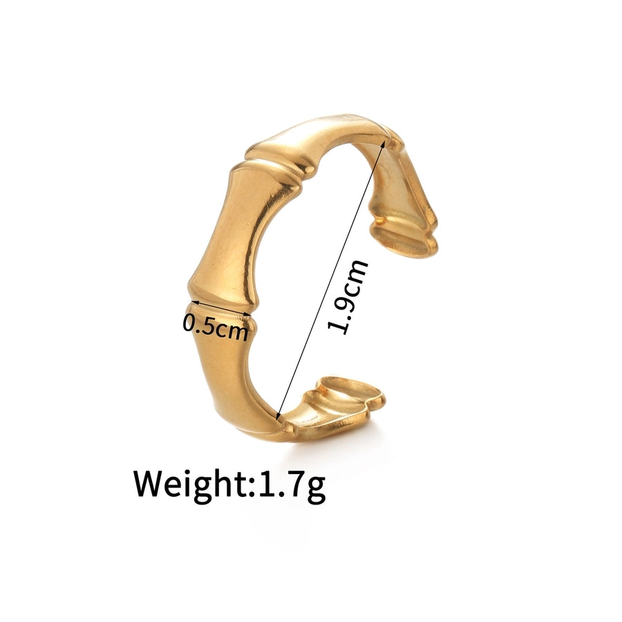 Jewelry Simple Style Classic Style Solid Color 304 Stainless Steel Plating Open Rings