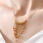 304 Stainless Steel 14K Gold Plated Simple Style Tassel Triangle Beads Pendant Necklace