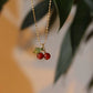 304 Stainless Steel 18K Gold Plated IG Style Sweet Plating Cherry Resin Pendant Necklace