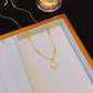 304 Stainless Steel 18K Gold Plated Elegant Plating Inlay Four Leaf Clover Acrylic Pendant Necklace