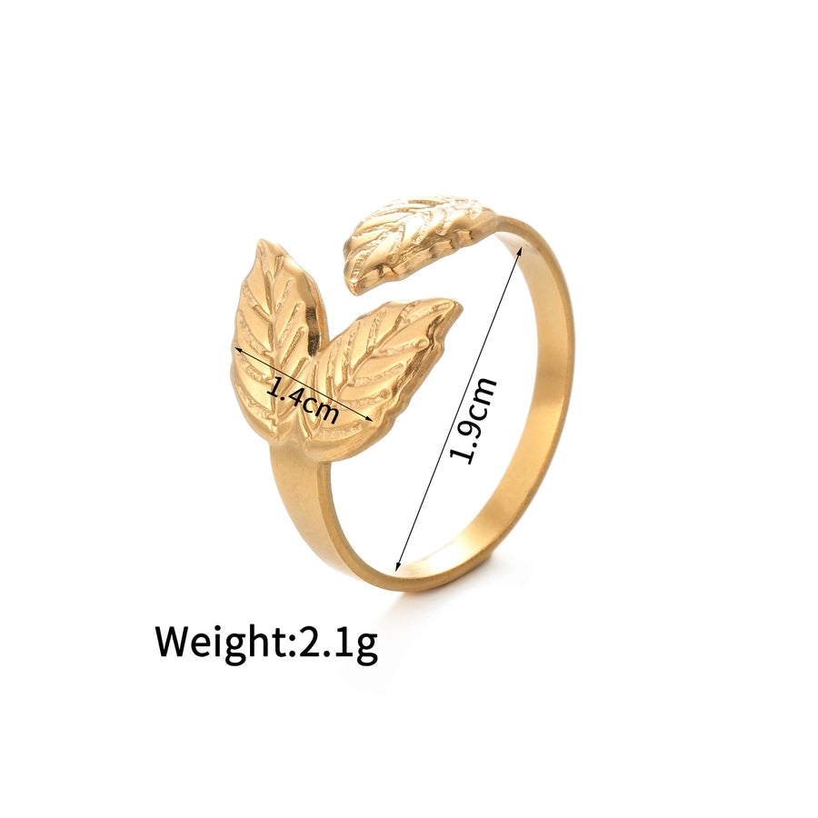 Jewelry Simple Style Classic Style Solid Color 304 Stainless Steel Plating Open Rings