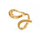 304 Stainless Steel 18K Gold Plated Hip-Hop Retro Plating Irregular Open Rings