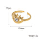 Jewelry IG Style French Style Modern Style Devil's Eye Eye 304 Stainless Steel Artificial Rhinestones 18K Gold Plated Inlay Open Rings