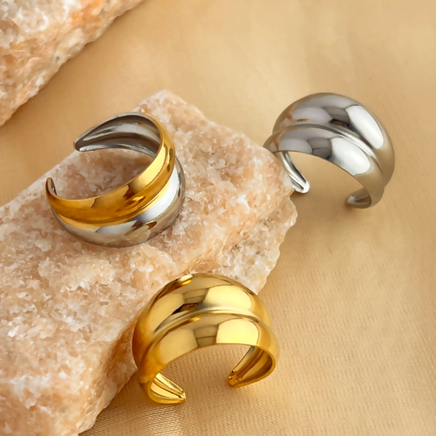 Jewelry Retro Simple Style Geometric 304 Stainless Steel 18K Gold Plated Open Rings