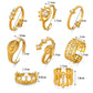 Jewelry Simple Style Classic Style Round Eye 304 Stainless Steel Rhinestones 18K Gold Plated Plating Inlay Rings