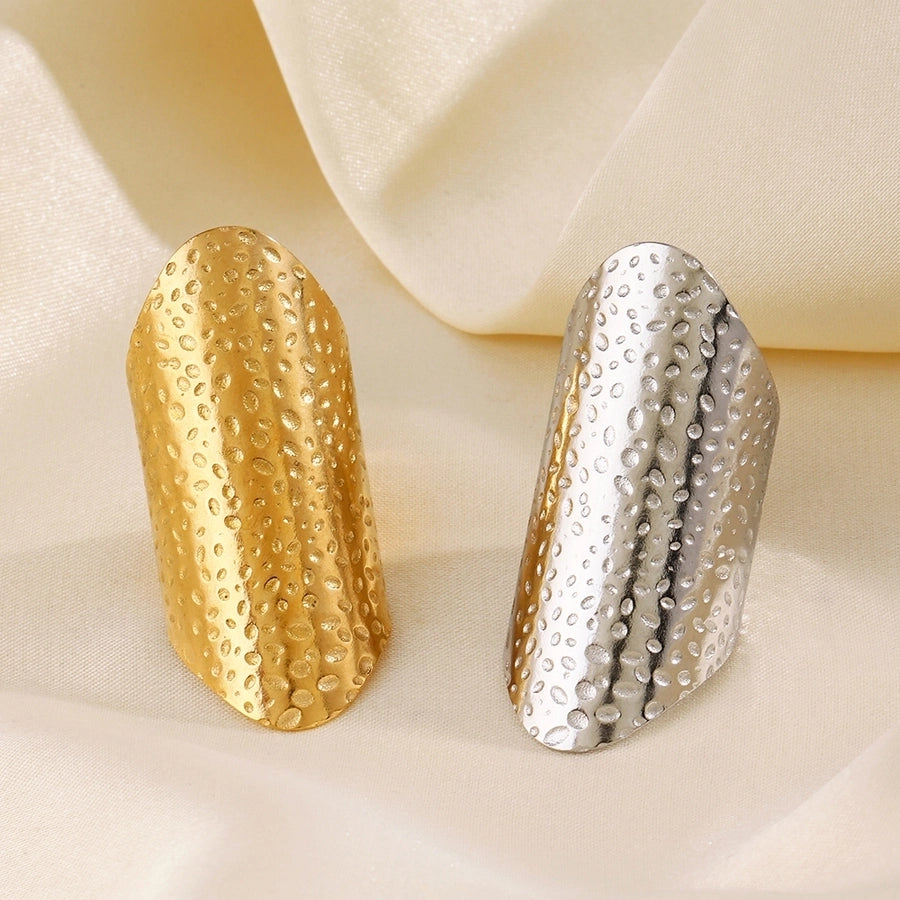 304 Stainless Steel 18K Gold Plated Simple Style Plating Solid Color Rings