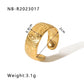 Stainless Steel 18K Gold Plated IG Style Basic Simple Style Plating Four Leaf Clover Heart Shape Flower Open Rings