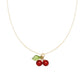 304 Stainless Steel 18K Gold Plated IG Style Sweet Plating Cherry Resin Pendant Necklace