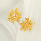 1 Pair Cute Simple Style Sunflower Inlay 304 Stainless Steel Artificial Pearls 18K Gold Plated Ear Studs