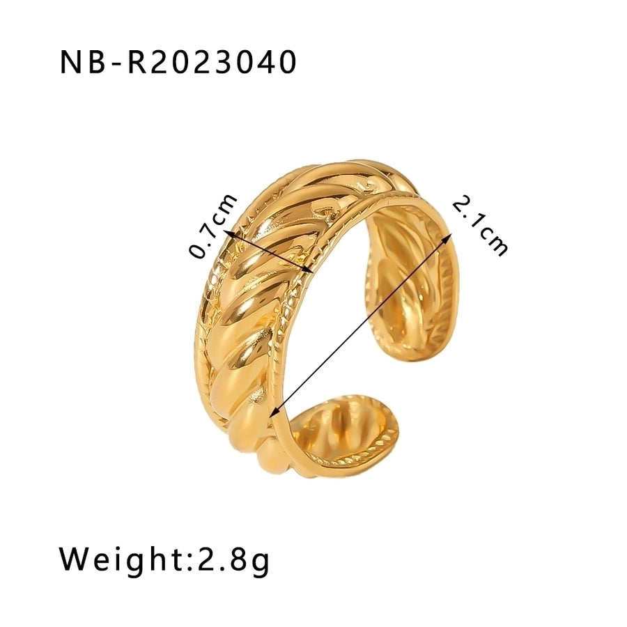 Stainless Steel 18K Gold Plated IG Style Basic Simple Style Plating Four Leaf Clover Heart Shape Flower Open Rings