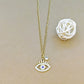 Jewelry Simple Style Classic Style Eye Stainless Steel Rhinestones Inlay Pendant Necklace