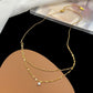 304 Stainless Steel IG Style Simple Style Plating Inlay Round Artificial Rhinestones Layered Necklaces