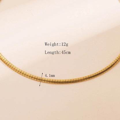 304 Stainless Steel 18K Gold Plated Simple Style Artistic Solid Color Choker