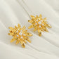 1 Pair Cute Simple Style Sunflower Inlay 304 Stainless Steel Artificial Pearls 18K Gold Plated Ear Studs