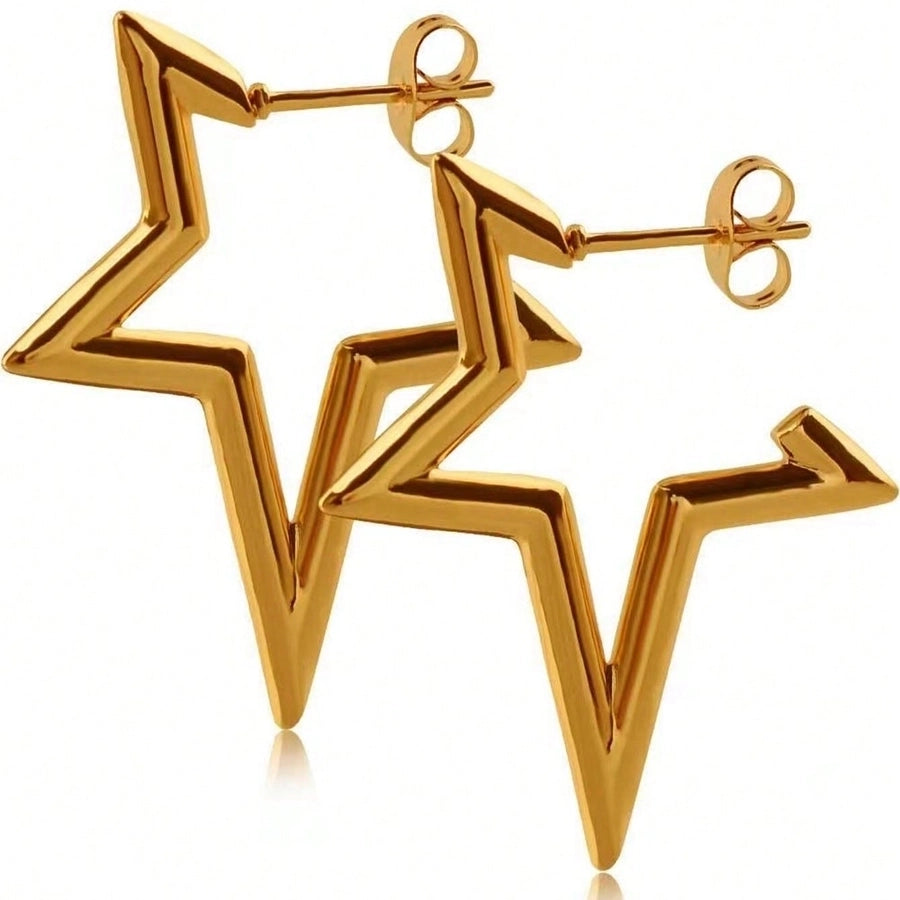 1 Pair Modern Style Simple Style Irregular Star Polishing Plating 304 Stainless Steel 18K Gold Plated Ear Studs