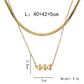 Jewelry Elegant Simple Style Number Stainless Steel 18K Gold Plated 24K Gold Plated Plating Double Layer Necklaces