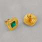 1 Pair Lady Square Polishing Inlay 304 Stainless Steel Glass 18K Gold Plated Ear Studs