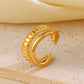 304 Stainless Steel 18K Gold Plated IG Style Simple Style Lines Open Rings