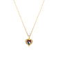 Elegant heart shape titanium steel copper plating inlay artificial diamond pendant necklace