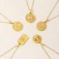 casual elegant classical devil's eye stainless steel plating 18k gold plated pendant necklace