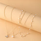 Retro multi-layered clavicle simple butterfly pearl pendant bead alloy chain