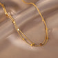 vintage style flower titanium steel plating inlay zircon 18k gold plated necklace