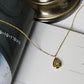 Fashion water droplets titanium steel plating zircon pendant necklace