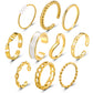 new creative simple jewelry pearl drop oil ring 10-piece set