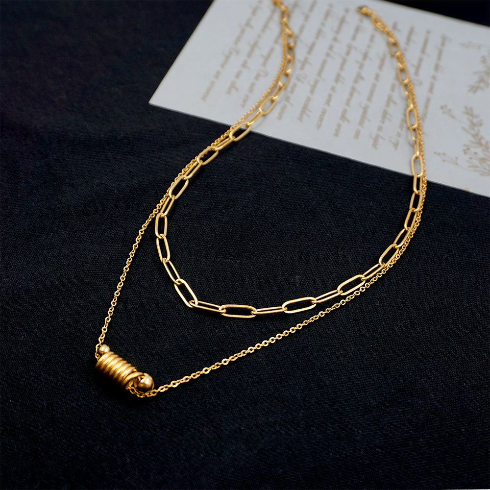 Titanium Steel 18K Gold Plated Casual Simple Style Classic Style Plating Solid Color Layered Necklaces