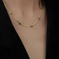 Fashion geometric titanium steel inlay zircon necklace 1 piece