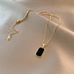 Simple style rectangle titanium steel plating 18k gold plated necklace