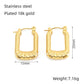 1 piece vintage style u shape semicircle round polishing plating stainless steel titanium steel 18k gold plated ear studs