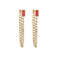 Fashion geometric titanium steel drop earrings inlay zircon stainless steel earrings 1 pair
