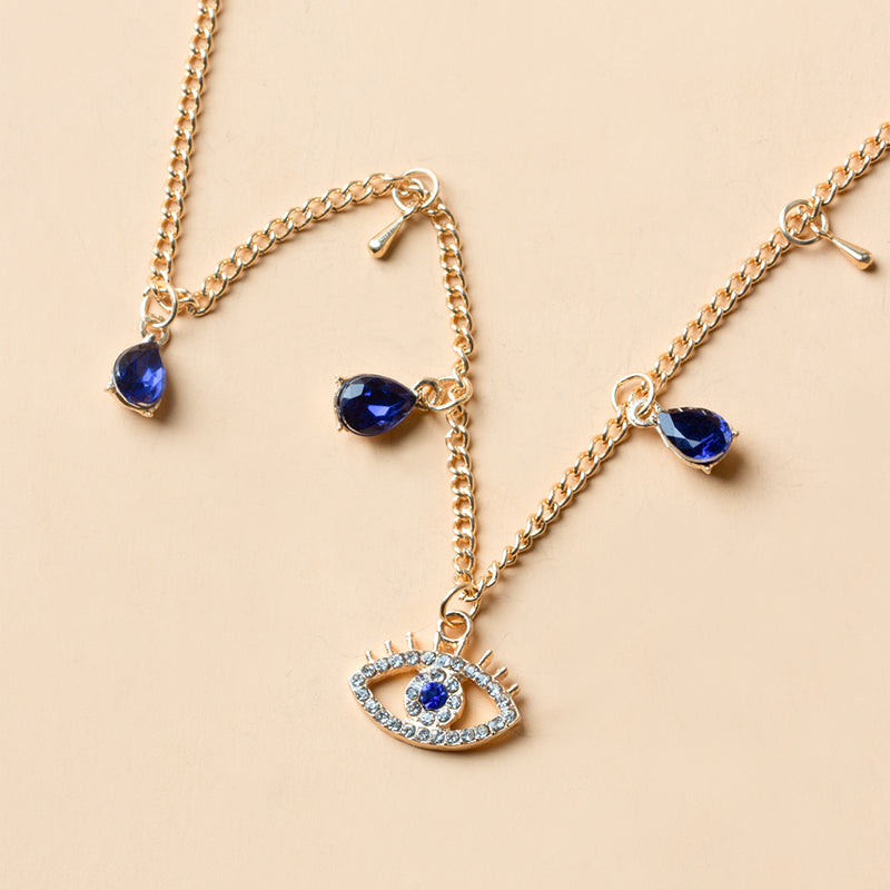 Fashion rhinestone eye necklace