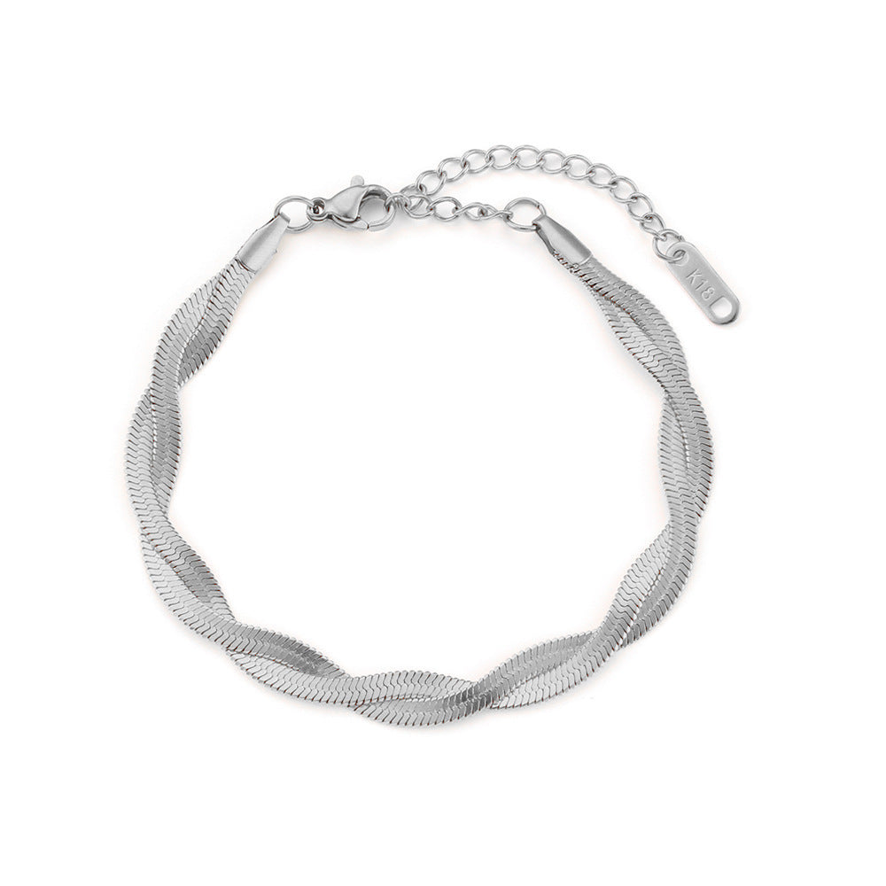 Elegant simple style geometric titanium steel plating bracelets