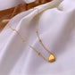 Simple style heart shape titanium steel plating gold plated pendant necklace