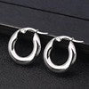 Fashion round stainless steel plating hoop earrings 1 pair